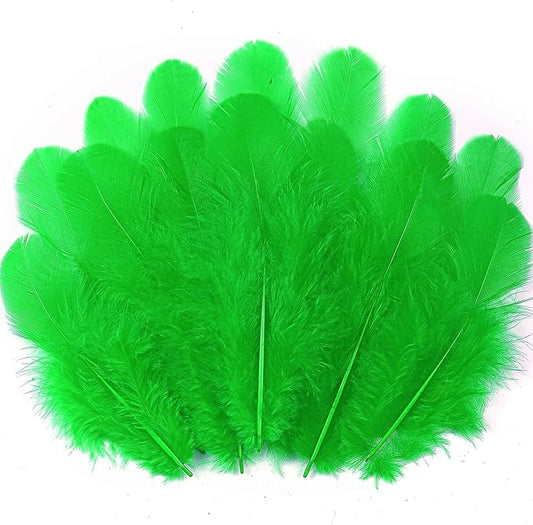 Soarer Grass Green Craft Feathers Bulk - 300pcs 3-5inch Natural Feathers for Wedding Home Party, Dream Catcher Supplies and DIY Crafts(GrassGreen)