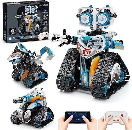 Robot Toys for Kids Ages 8-14, Remote & App-Controlled 3 in 1 STEM Robotics Set for Kids, Creative Birthday for Boys Girls Aged 8 9 10 11 12+ (695 Pieces)