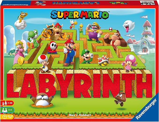 Ravensburger Super Mario Labyrinth Board Game - A Strategic Maze Challenge for Family Nights - Great Birthday Gift - 2-4 Players - Kids Ages 7-10 and Older