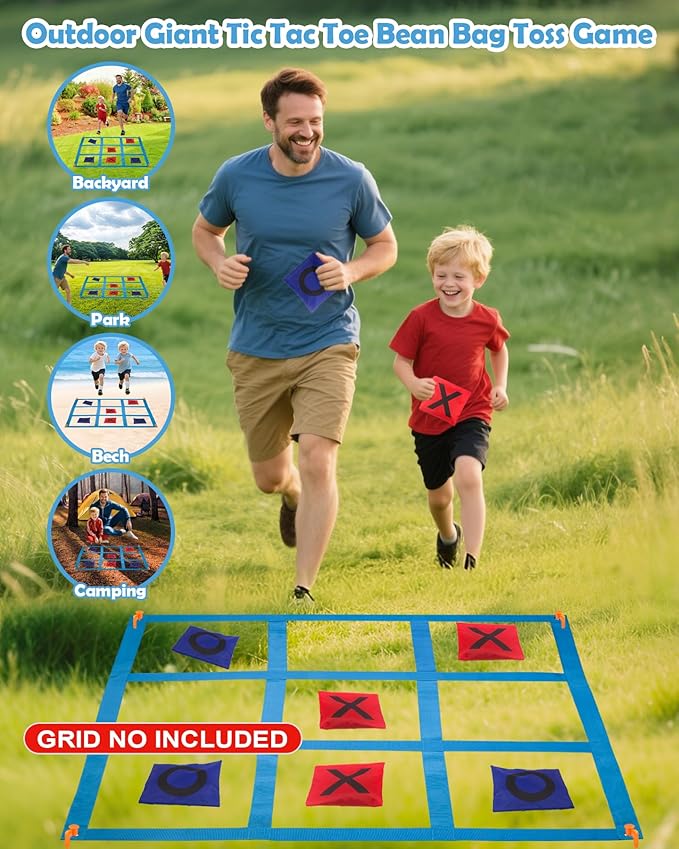 Bean Bag Toss Games for Family, Kanosan Outside Field Day Birthday Party Backyard Family Reunion Carnival Yard Lawn Easter Fall Festival Beach Fun Games 4PCS