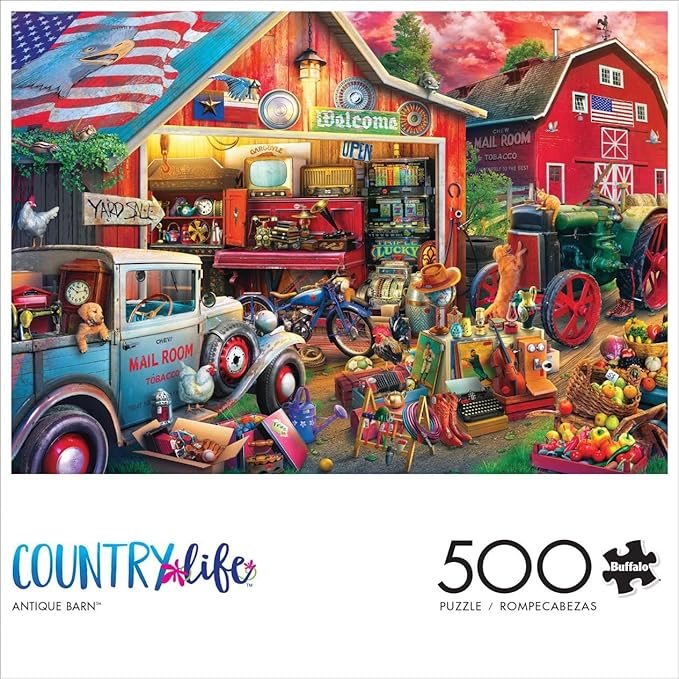 Buffalo Games - Eduard - Antique Barn - 500 Piece Jigsaw Puzzle for Adults -Challenging Puzzle Perfect for Game Nights - Finished Size is 21.25 x 15.00