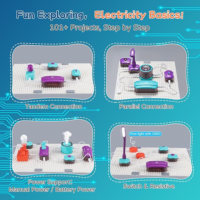 45 PCS Science Kits for Kids Ages 5-7 8-12, Electronics Exploration Kit for Kid, Over 151 Projects, STEM Educational Toy for Kids Ages 5-7 8-12, Toys for 5 6 7 8 9 10 11 12 Year Old Boys