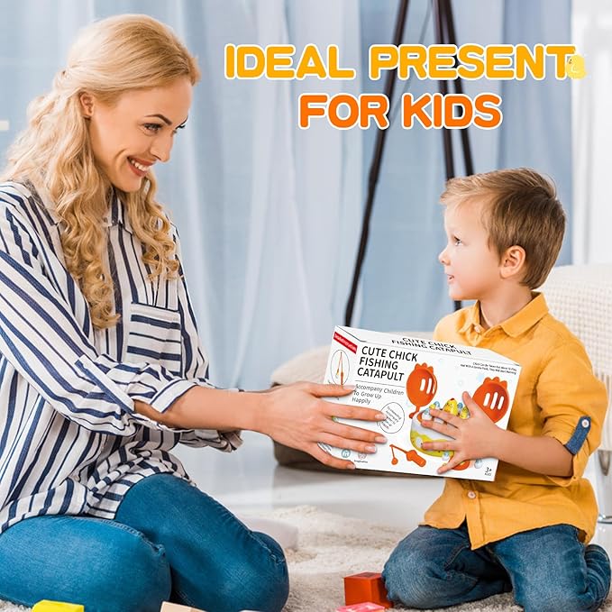 4 in 1 Toys for Ages 5-7, Bounce and Catch Chicken Games, Rotating Board Games for Kids 4-6, Fishing Game Magnetic,Toddler Toys Bowling, Family Games for Kids and Adults