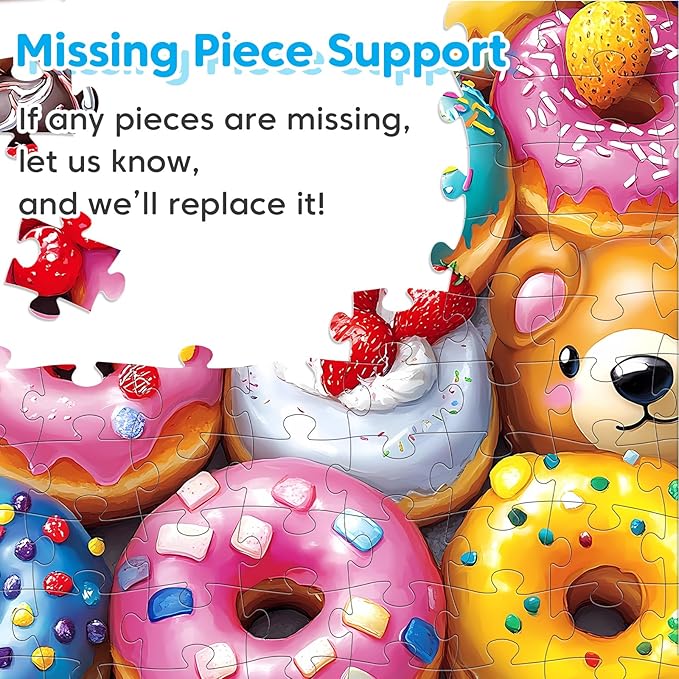 4 Packs 100 Piece Puzzles for Kids Ages 4-6-8-10, Donuts Insects Dalmatians Animals Large Piece Jigsaw Puzzles for Children Senior Adult Educational Puzzle Toys Preschool Birthday Gifts