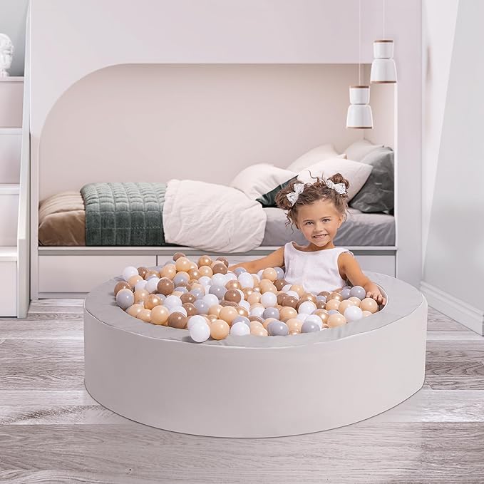 Milliard Foam Ball Pit/Professional Quality/for Toddlers and Baby (Grey and White)
