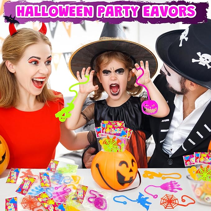 Halloween Treat Non Candy for Kids 28 PCS, Sticky Hands Toys Gifts Prizes for Toddlers, Halloween Goody Bag Bucket Pinata Stuffer Fillers,Birthday Preschool Party Favor Supplies Trinket for Boys Girls