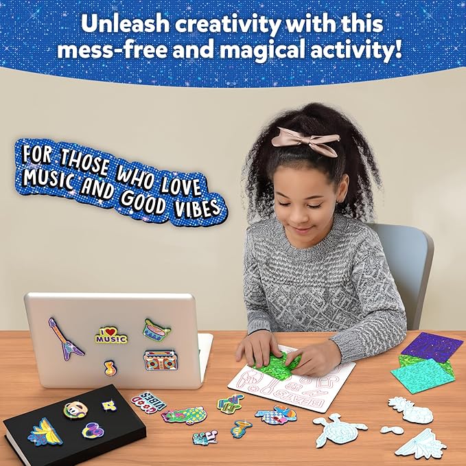 Skillmatics Foil Fun - Good Vibes, 20+ DIY Foil Art Magnets, Mess-Free Craft Kit, 60+ Foam Stickers, Creative Activity for Kids, Tweens, Teens (Ages 7-13), Adults, Gifts, Travel, Party Favor