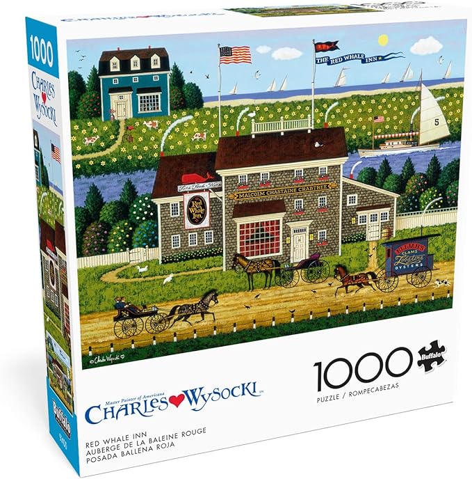 Buffalo Games - Charles Wysocki - Red Whale Inn - 1000 Piece Jigsaw Puzzle for Adults -Challenging Puzzle Perfect for Game Nights - Finished Size is 26.75 x 19.75