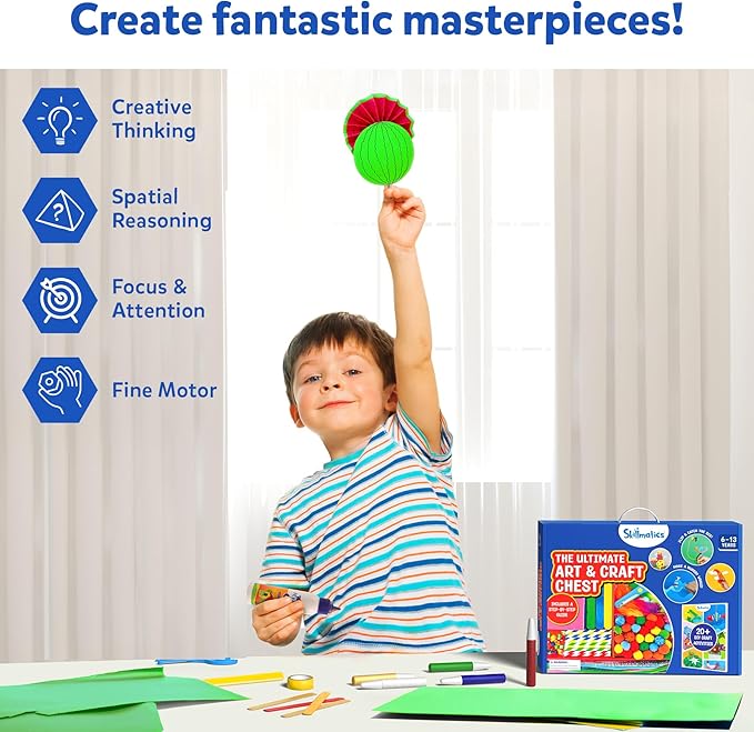 Skillmatics Ultimate Art & Craft Kit for Kids - 2000+ Pieces, DIY Craft Supplies with Step-by-Step Guide, Creative Activity Set & Gifts for Girls & Boys Ages 6, 7, 8, 9, 10, 11, 12, 13