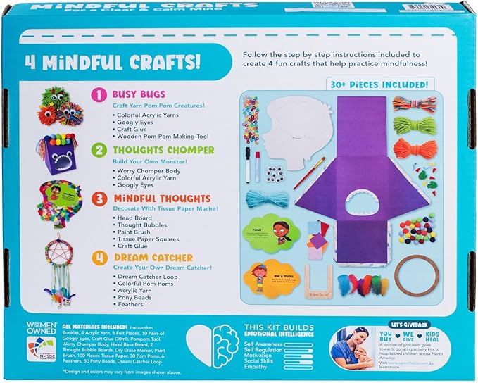Open The Joy Mindful Crafts Kit for Kids - DIY Emotional Regulation Activities, Calming Tools, Stress Relief, and Mindfulness Art Projects for Children Ages 4 and Up