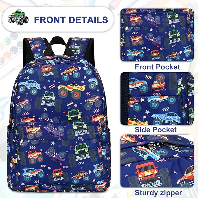 LEDAOU Kids School Backpack with Lunch Box for Boy Girl Toddler BookBag School Bag Preschool Kindergarten Backpack