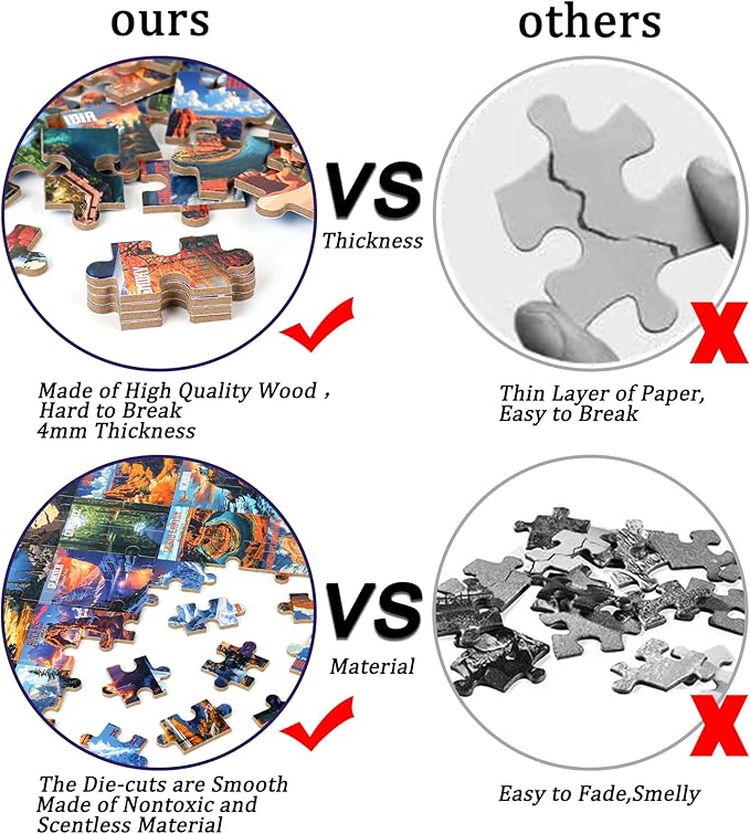 LELEMON Nation Park Jigsaw Puzzles in a Metal Box 100 Pieces World Park Jigsaw Puzzle for Adults Kids Ages 4-8 Children Learning Educational Puzzles Toys