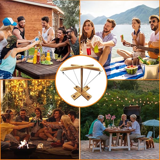 Hook and Ring Game, Large Ring Toss Game for Adults, Tabletop Games, Wooden Interactive Game for Family, Party,Bar