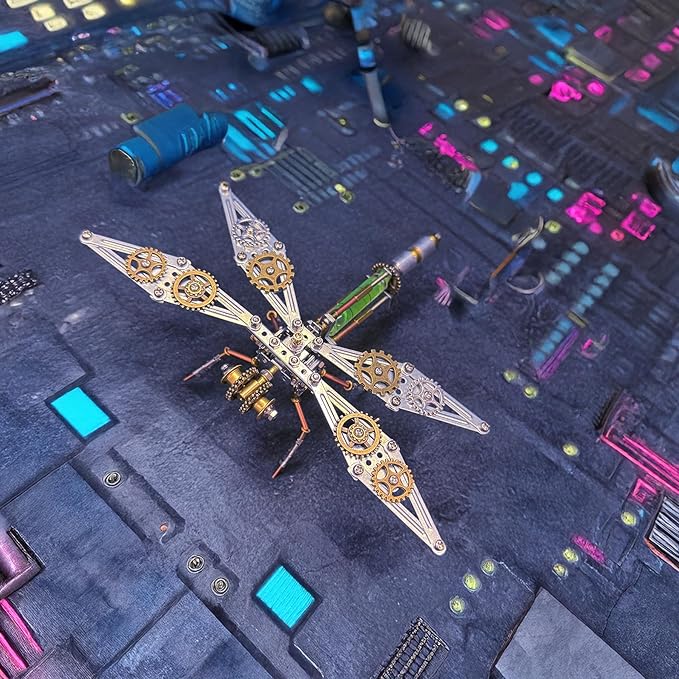 Steampunk Metal Insect Bug Mechanical Steampunk Sculpture Steampunk Mechanical Insect Clockwork 3D Steampunk Metal Puzzle Kits for Adults (Mechanical Dragonfly D)