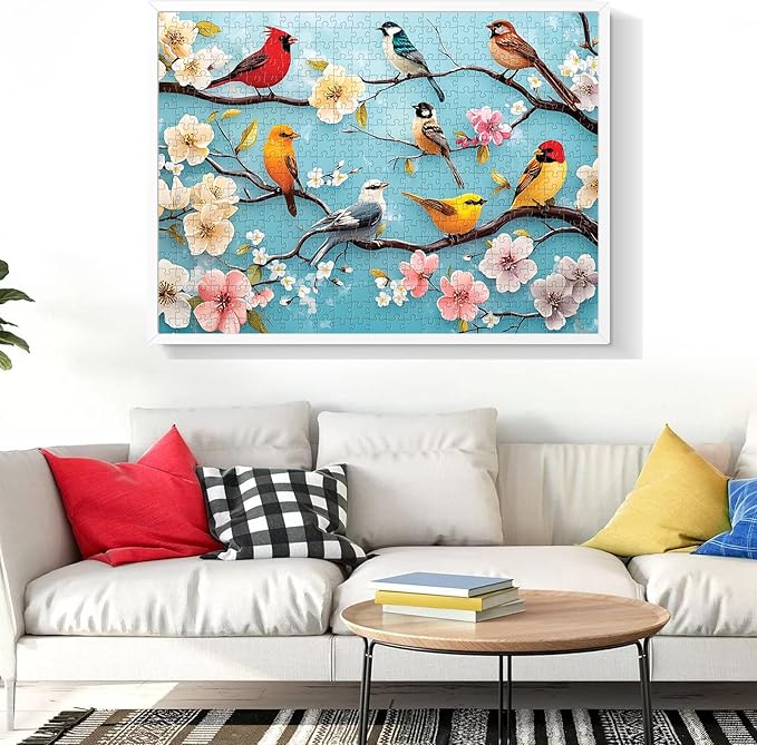 500 Piece Puzzles for Adults,Bird Jigsaw Puzzles 500 Pieces Bird Lovers Puzzle for Adults Jigsaw Puzzle Games Premium Cardboard Puzzle for Tabletop Great Gift 20.5x15 in