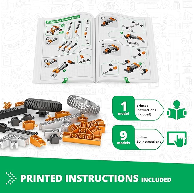 Engino STEM Toys, Technology of Machines- How Cars Work, Building Kit for Kids 9+, Educational Kit, Gifts for Boys & Girls, STEM Engineering Toys (10 Model Options)