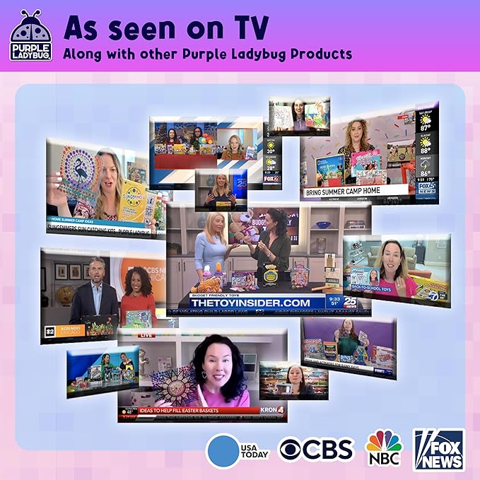 PURPLE LADYBUG DIY Jewelry Box Craft Kit for Girls Ages 4-12, Arts and Crafts for Kids, Creative Toys for Little Girls 6-8 Years Old, Birthday Gift for 5+ Year Old Girl, Mosaic Mermaid Unicorn Design