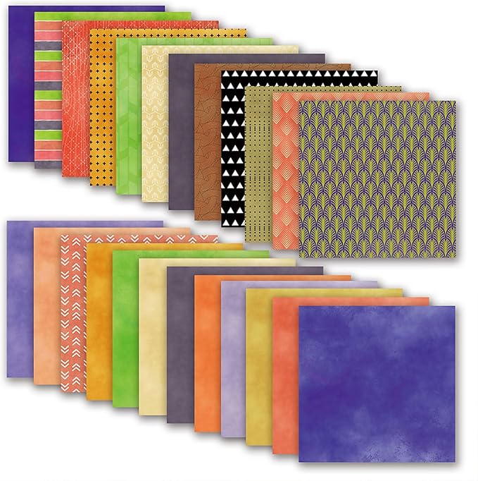 12"X12" Boho Scrapbook Paper, Double sided printing 13.76 oz/390 g, 24 Sheets DIY Origami Decorative Craft for Card Making Background Origami Decopage Decorative Scrapbooking Supplies (Boho4)
