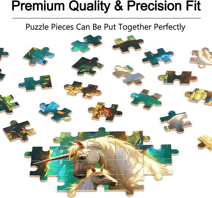 LELEMON Puzzles for Kids Ages 4-6,Unicorn 100 Piece Puzzles for Kids Ages 4-8 in a Metal Box,Educational Jigsaw Puzzles 100 Piece Puzzle Games Puzzle Toys for Girls and Boys