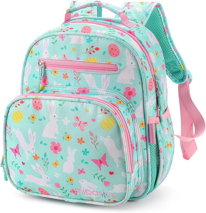 mibasies Toddler Backpack for Girls 2-4: Cute Kids Backpacks for Girls - Preschool Kindergarten Backpack - Rabbit