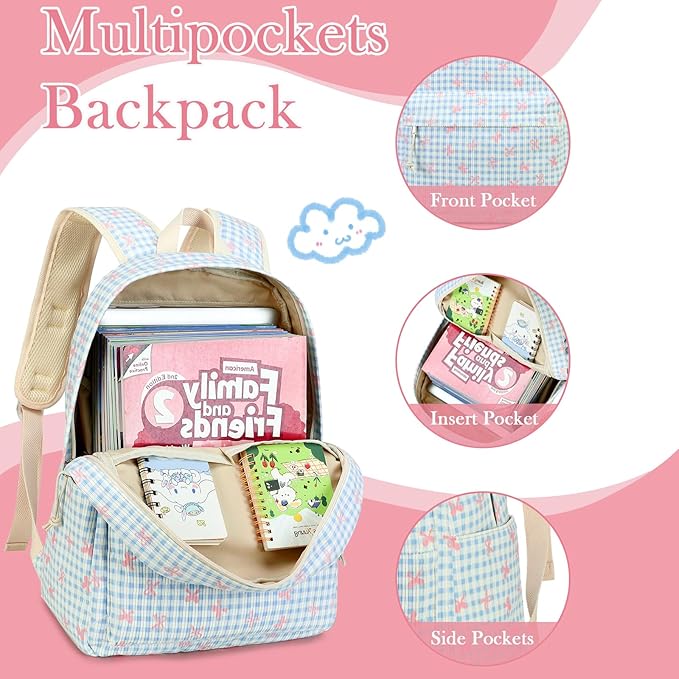LEDAOU Kids School Backpack with Lunch Box for Girl Boy Toddler BookBag School Bag Preschool Kindergarten Backpack
