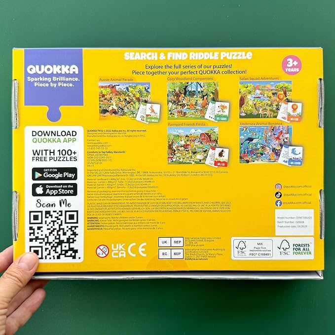 QUOKKA Search and Find Puzzles for Kids Ages 4-6 - Riddle Kids Puzzles 6-8 Years Old - 70 Unique Pcs - 20 Illustrated Guessing Cards - Engaging Children Themes - Bugs Puzzle Gift for Toddlers 3-5