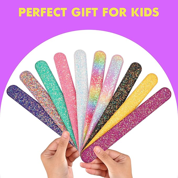 10PCS Glitter Slap Bracelets for Kids Girls Party Favors Supplies Rainbow Slap Wristband with Soft Suede Lining Kids Birthday Gifts Easter Egg Filler Classroom Prizes