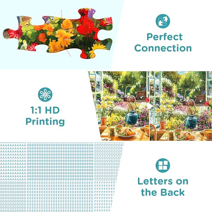 500 Piece Puzzle for Adults, Cozy Kitchen and Garden View Jigsaw Puzzle, Colorful Puzzles with Flowers, Sunshine and Dog, Relaxing Gifts for Adults, Seniors and Kids, Finished Size 20.5”x 15”