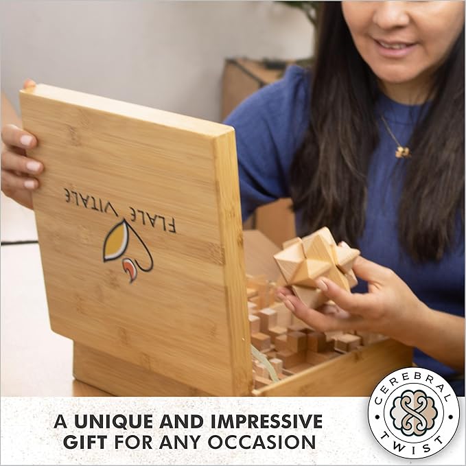 Wooden Brain Teaser Puzzles for Adults - Coffee Table Puzzles - Wooden Wire Teaser - Brain Puzzle for Adults - Wood Brain Teasers - Brain Teasers