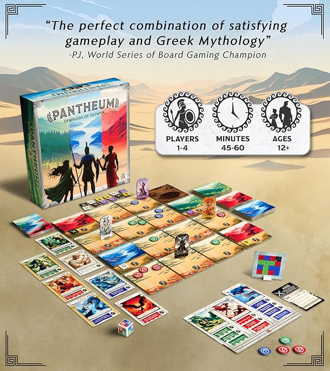 Pantheum: Demigods of Olympia | Family Strategy Game for Greek Mythology Fans | Ages 12+ | for 1-4 Players | Average Playtime 45-60 mins | Perfect for Family Game Night (Base Game)