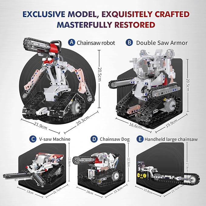 5 in 1 STEM RC Robot Building Kit for Boys, APP & Remote Control Erector Set RC Toys for Kids Blocks 419 Pcs, DIY Build Science Educational Gift for Age 6 7 8 9 10 11 12+ Boys & Girls