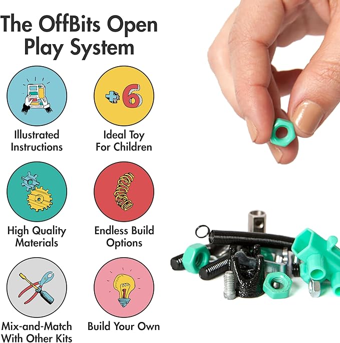 The Off Bits BabaBit Build Your Own Robot Toy Construction Set, Educational Easter Gift STEM Activities Learning Kit, Creative Build and Play Model Kit Steam Toys for 6 7 8 9 10+ Year Old Boys & Girls
