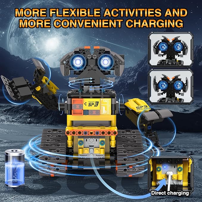 5 in1 Stem Robot Building Kit for Kids Ages 8-13, 688 PCS Remote & App Controlled Dinosaur Car Building Toys for Kids Science Learning, Birthday Gifts for 8 9 10 11 12+ Years Old Boys Girls
