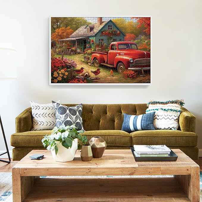 1000 Piece Puzzle for Adults - Wooden Jigsaw Puzzle of House in The Countryside - Artistic Decorations, Educational Toys - Finished Size 29.5"X20"