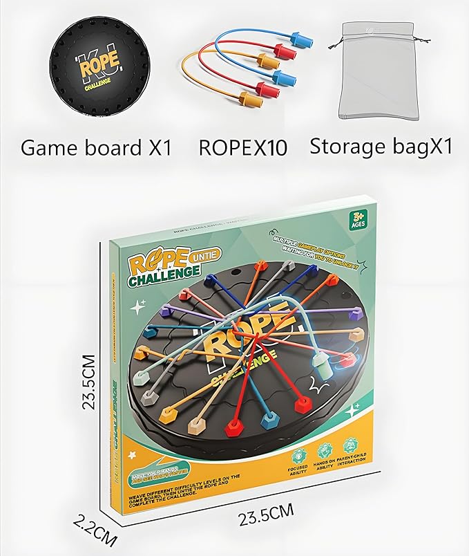Untangle The Rope Challenge is Cool Andor Interactive Logic Puzzle Game, Family Rope Puzzle Parent-Child Toy Nursery, Day Care Center, Kindergarten, Children‘s Day Gift