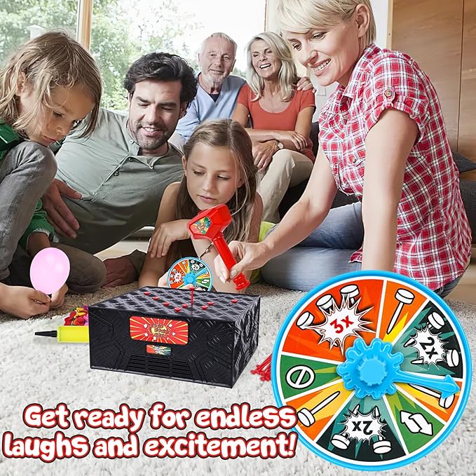 LovesTown Balloon Pop Game, Blast Box Board Games for Family Night Juegos De Mesa Birthday Gifts Party Supplies for Adults and Kids