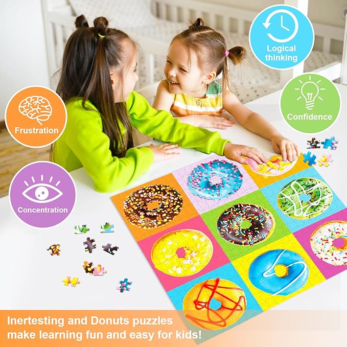 500 Pieces Jigsaw Puzzles for Adults and Teens and Kids Family Happy Gift Colorful Popsicles (T-Doughnuts)