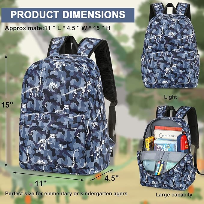 LEDAOU Kids School Backpack with Lunch Box for Boys Girls Kindergarten BookBag School Bag Preschool Toddler Backpack