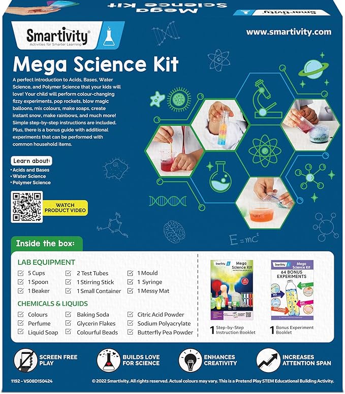 Smartivity Legendary Mega 150 Science Experiment Kit for Kids, Smart Birthday Gifts, Educational Science Experiments for Boys & Girls, STEM Toys for Learning & Fun for Age 6, 7, 8, 9, 10, 11, 12,14