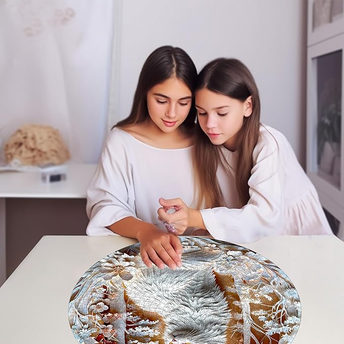 Masseruon 1000 Piece Puzzle for Adults, 26.6 * 26.6in Cat Puzzle for Adults, 1000 Pieces Flat Puzzles with 3D Visual Effect When Completed, Adult Puzzles Games