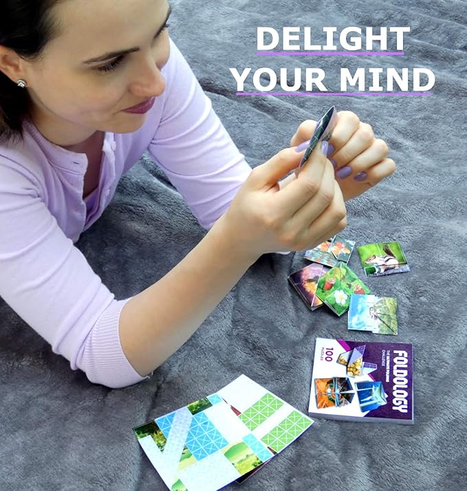 FOLDOLOGY 1&2 Combo Pack - Origami Puzzle Game for Kids, Teens, & Adults | Brain-Training, Travel-Friendly, Screen-Free Fun | Unique Gift for Ages 10+ & Puzzle Lovers | 200 Challenges
