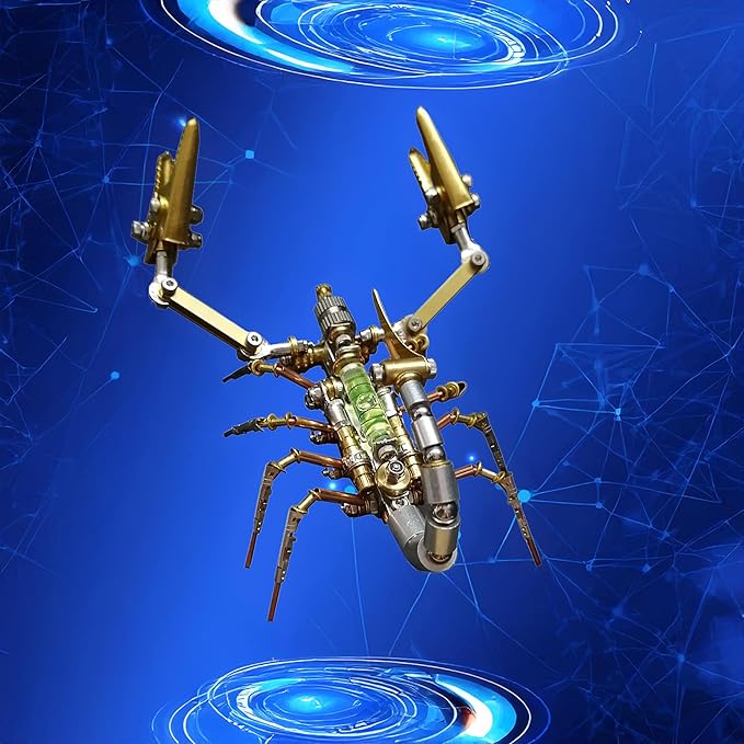 Metal Insect Steampunk Bug Mechanical Steampunk Sculpture Insect Clockwork 3D Metal Puzzle, Mechanical Insects Model (Leveling Scorpion)