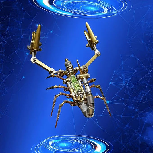 Metal Insect Steampunk Bug Mechanical Steampunk Sculpture Insect Clockwork 3D Metal Puzzle, Mechanical Insects Model (Leveling Scorpion)