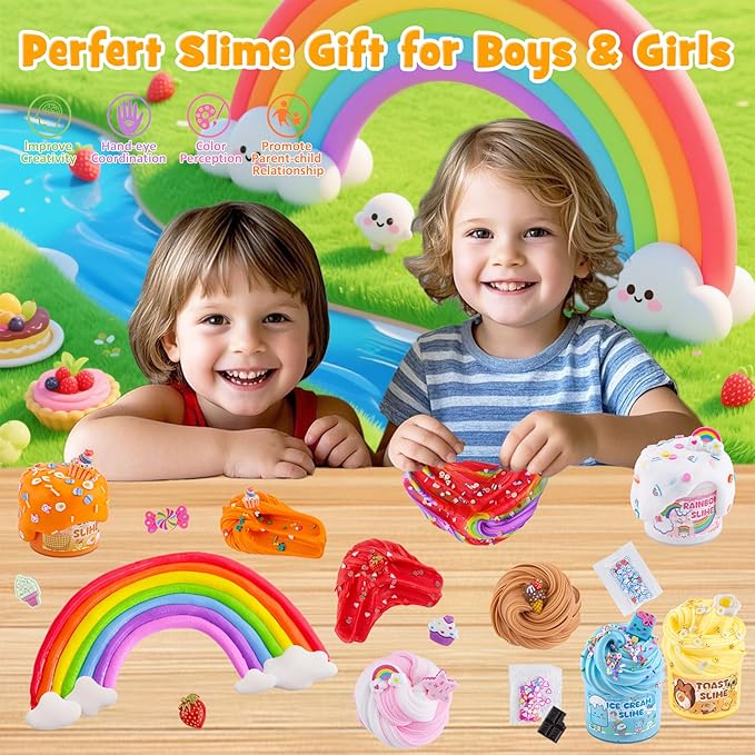 18 Pack Slimes, Slime Kids, Cloud Slime kit for Girls Ages 8-12, Toys for Girls and Boys, for Kids Slime Set Party kit Goodie Bag Stuffers, 4 5 6 7 8 9 10 Year Old Girl Birthday Gift Cute Stuff