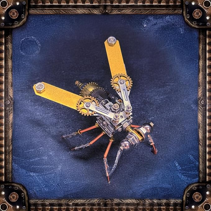 Steampunk Metal Insect Bug Mechanical Steampunk Sculpture Steampunk Mechanical Insect Clockwork 3D Steampunk Metal Puzzle Kits for Adults (Mechanical Fly A)