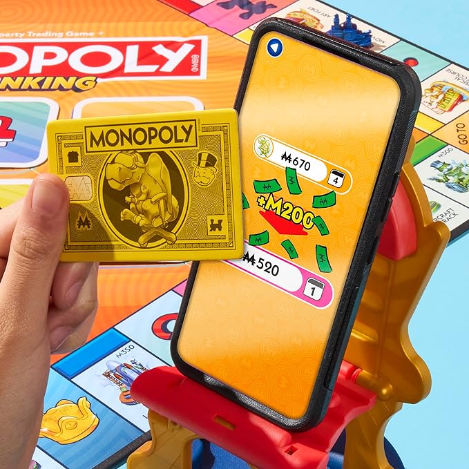 Monopoly App Banking Board Game | App-Enabled Game | Links to Smart Devices | Ages 8+ | 2 to 6 Players | 45 Mins. | Family Games for Kids