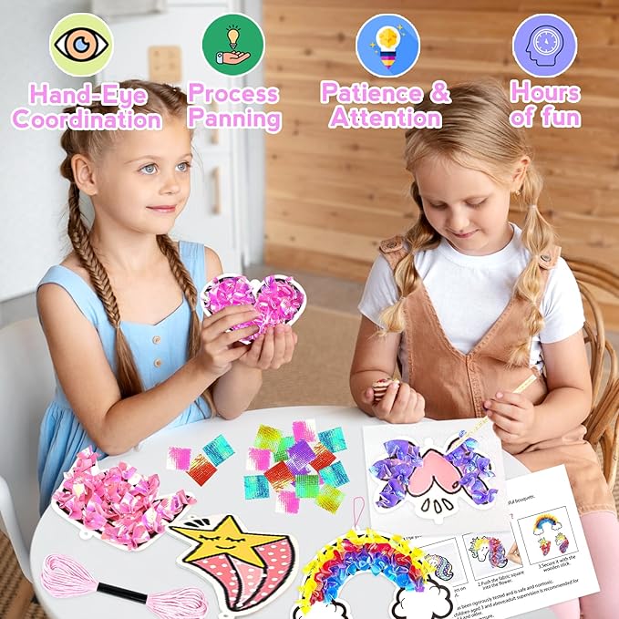 Poke-in Craft and Art Kit- Magical Dream Decor,Arts and Crafts,DIY Craft Kits,Mess-Free Fun for Kids,Art Activity Birthday Christmas Gift Ideas for Children,Toys for Girls and Boys Ages 4-10+