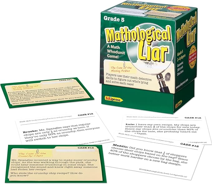 Edupress Mathological Liar Game, Grade 5 (EP63398)