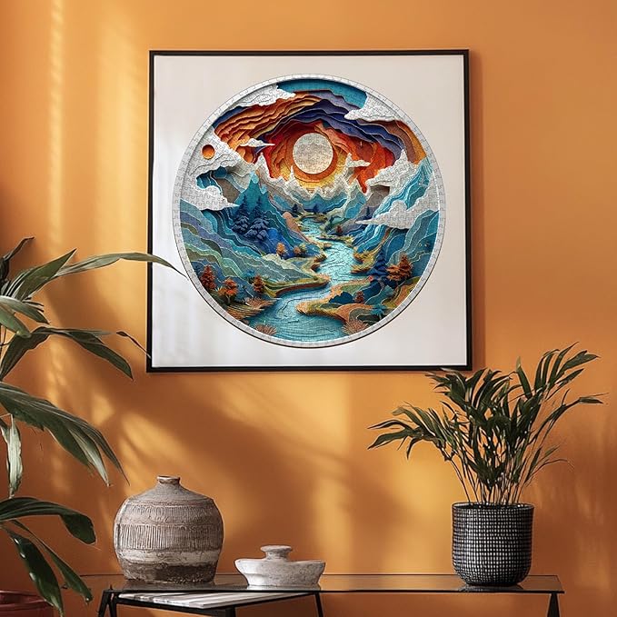 Masseruon 1000 Piece Puzzle for Adults, 26.6 * 26.6in Cave Puzzle for Adults, 1000 Pieces Flat Puzzles with 3D Visual Effect When Completed, Puzzles Gift for Women Men