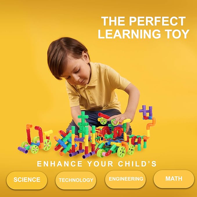 STEM Building Blocks Toy for Kids, Educational Toddlers Preschool Brain Toy Kit, Constructions Toys for 3 4 5 6 7 8 Years Age Boys and Girls–Creativity Kids Materials Toys